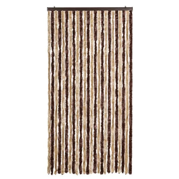 vidaXL Fly Curtain Beige and Light Brown 39.4x78.7" Chenille