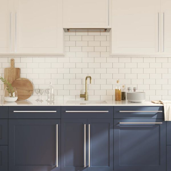 vidaXL Cabinet Handle Set of 5 Silver Stainless Steel Durable