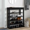 vidaXL Shoe Rack Black Engineered Wood Medium Shoe Rack Rectangular