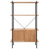 vidaXL Shelving Unit With Cabinet Light brown, black Engineered wood, steel