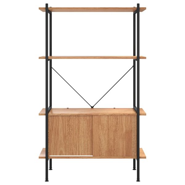 vidaXL Shelving Unit With Cabinet Light brown, black Engineered wood, steel