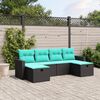 vidaXL Garden Sofa Set Black PE Rattan, Steel Large Modular