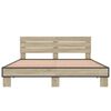 vidaXL Bed Frame Sonoma oak Engineered wood, metal King Size Modern