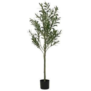 vidaXL Artificial Olive Tree Green Polyethylene trunk, fiber leaves Medium