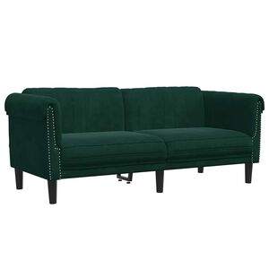 vidaXL Sofa Dark Green Velvet (100% polyester), plywood, solid wood