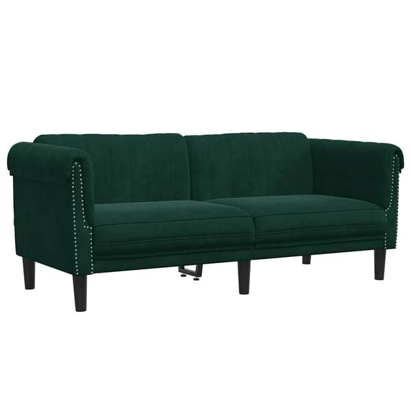 vidaXL Sofa Dark Green Velvet (100% polyester), plywood, solid wood
