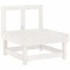 vidaXL Garden Middle Sofa White Solid Pine Wood Medium Modular