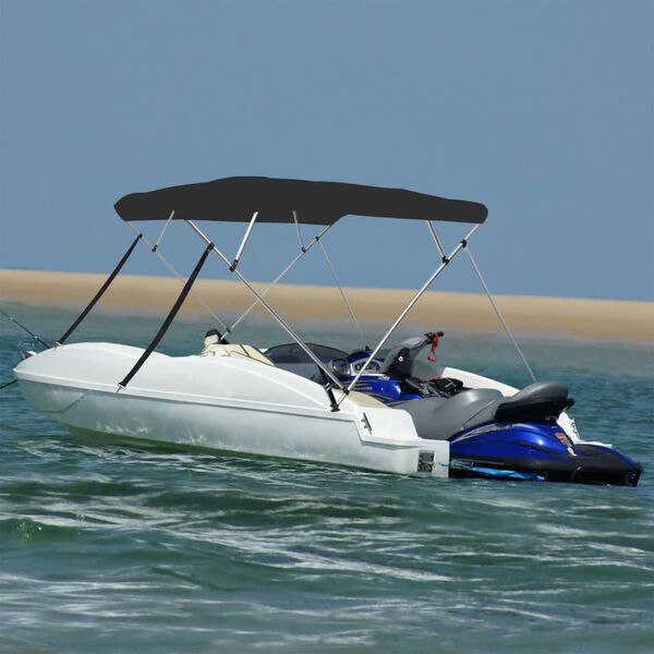 vidaXL 4-bow Bimini Top Black 95.7x70.9x53.9"