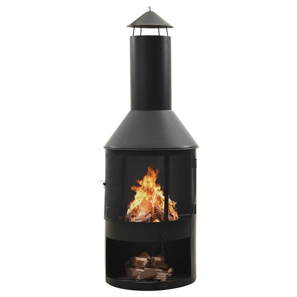 vidaXL Garden Stove with Grid and Poker 18.5"x18.5"x53.4" Steel