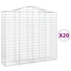 vidaXL Gabion Basket Set of 20 Silver Galvanized Iron Large