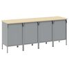 vidaXL Work Cabinet with Drawer 4 pcs Black and Grey 200 x 55 x 85 cm