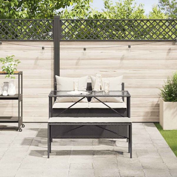 vidaXL Garden Dining Set Black