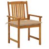 vidaXL Patio Chair Set of 8 Beige Solid acacia wood, fabric Medium