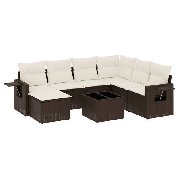 vidaXL Garden Sofa Set Brown