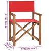vidaXL Director's Chair Red Teak Wood with fabric Medium Collapsible
