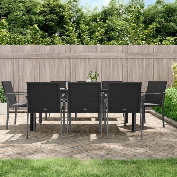vidaXL Garden Dining Set Black, Dark Grey