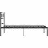 vidaXL Metal Bed Frame Black Powder-Coated Steel Twin Durable