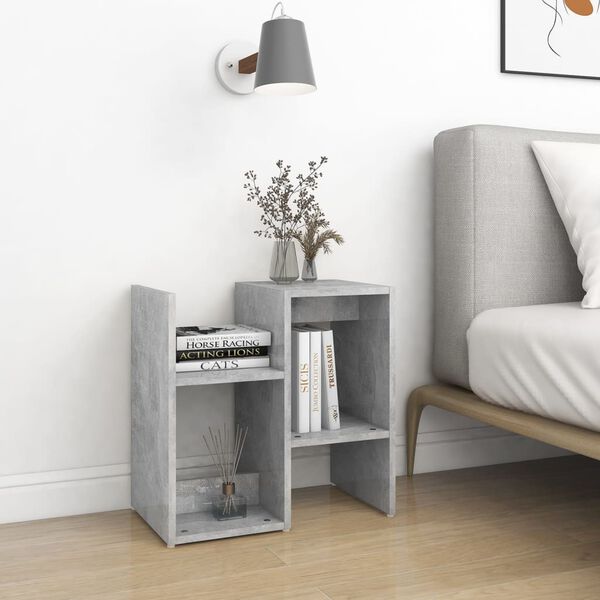 vidaXL Bedside Cabinet Set of 2 Concrete Grey Engineered Wood Medium
