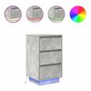 vidaXL Bedside Cabinet Concrete Grey Engineered wood 15.0 x 13.4 x 25.6 in