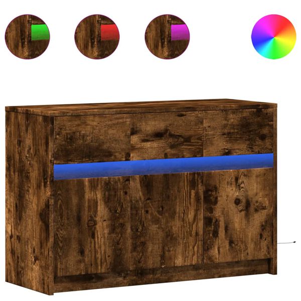 vidaXL TV Cabinet Smoked oak Engineered wood Medium TV Cabinet