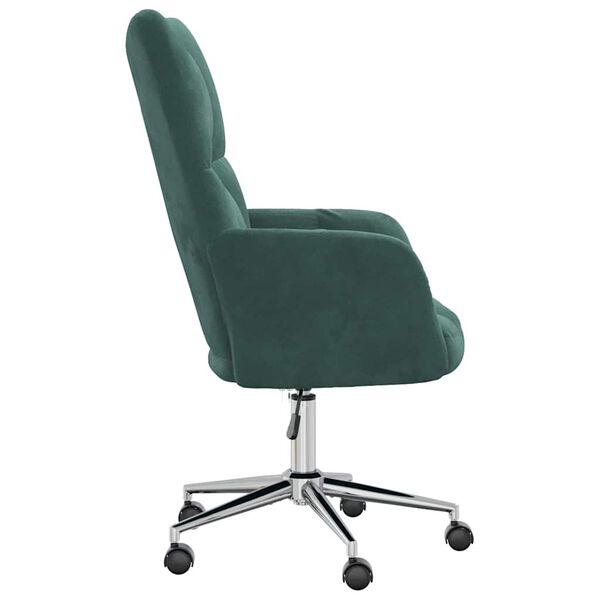 vidaXL Relaxing Chair Dark Green Velvet (100% Polyester), Steel, Foam