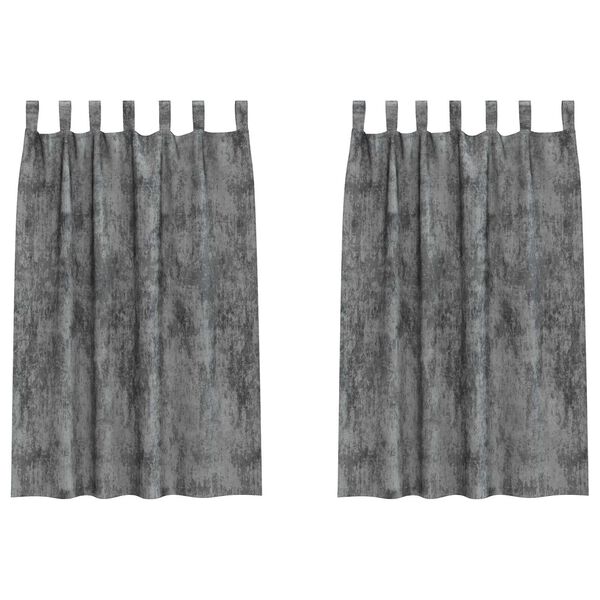 vidaXL Velvet Curtains 2 pcs Grey 68.90 x 55.12 in Velvet