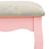vidaXL Dressing Table with Stool Pink 25.6x14.2x50.4" Paulownia Wood MDF