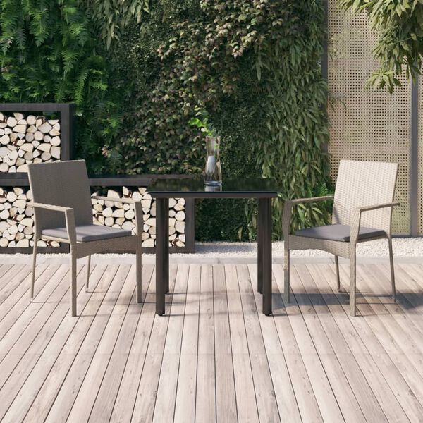 vidaXL Garden Dining Set Black and Grey