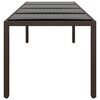 vidaXL Garden Table Brown PE Rattan Large Tough Garden Table