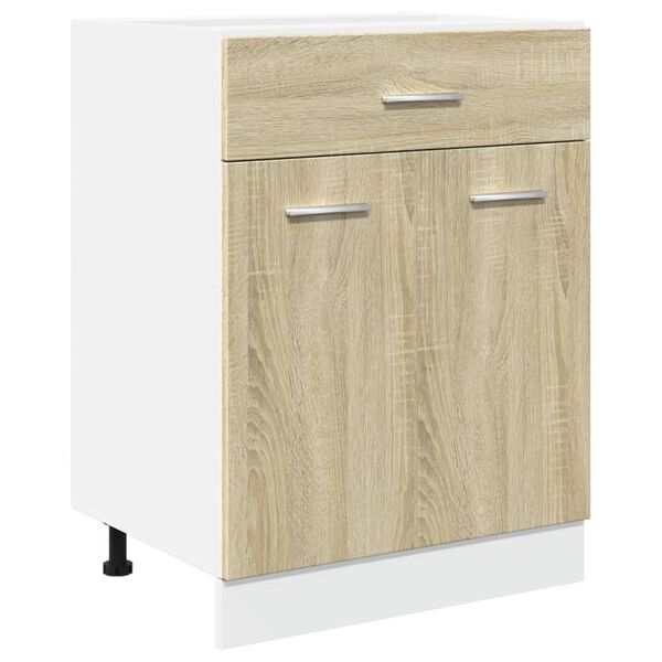 vidaXL Drawer Bottom Cabinet Sonoma Oak Engineered Wood Standard