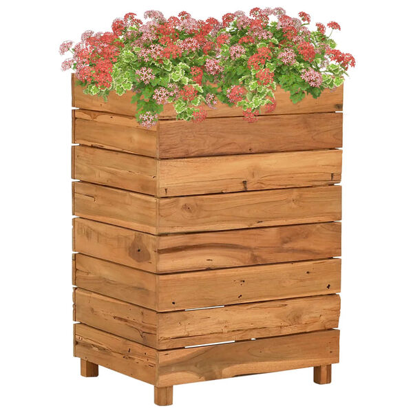 vidaXL Raised Bed Natural Teak Recycled teak wood, steel Medium