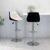 vidaXL Bar Stool Set of 2 White and black Faux leather, chromed steel