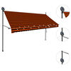 vidaXL Retractable Awning Orange and Brown