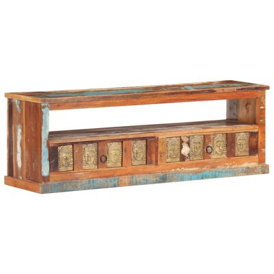 vidaXL TV Cabinet with Buddha Cladding 47.2"x11.8"x15.7" Reclaimed Wood