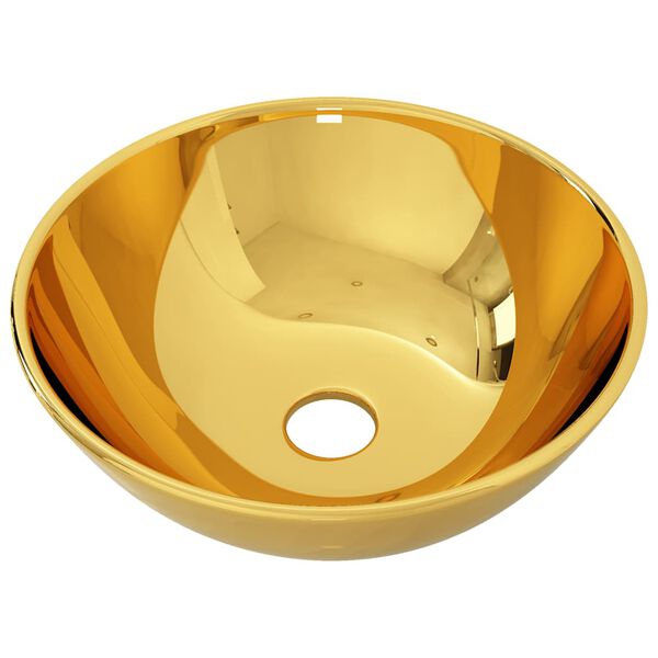 vidaXL Wash Basin 11.0x3.9" Ceramic Gold