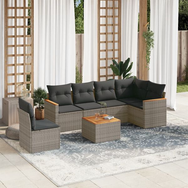 vidaXL Garden Sofa Set Grey