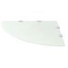 vidaXL Corner Shelf White Tempered safety glass Medium Corner Shelf
