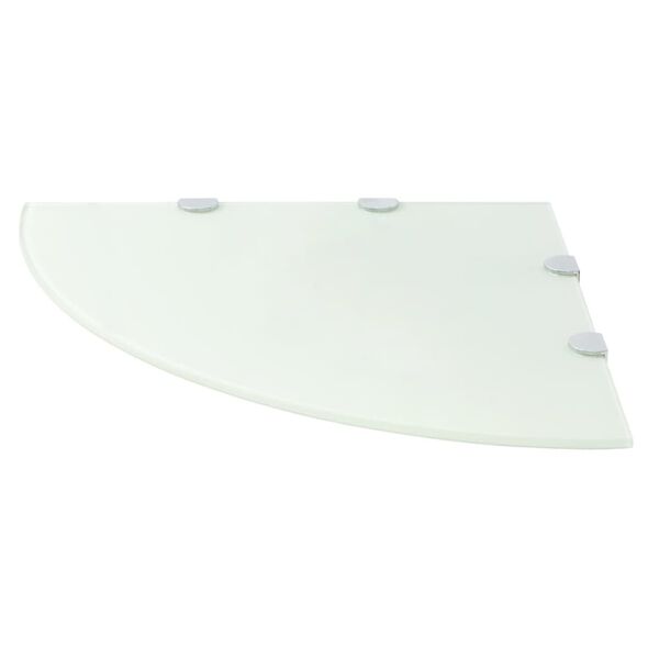 vidaXL Corner Shelf White Tempered safety glass Medium Corner Shelf