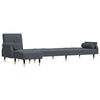 vidaXL L-shaped Sofa Bed Dark Grey Velvet (100% polyester), plywood, metal