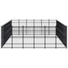 vidaXL Dog Kennel Black Powder-coated steel Large Dog Kennel