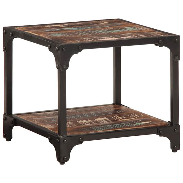 vidaXL Coffee Table Mixed Color Solid Reclaimed Wood Compact Rustic