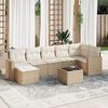vidaXL Garden Sofa Set Beige PE rattan, Powder-coated steel, Tempered glass