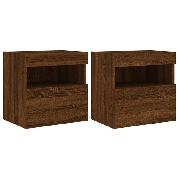 vidaXL TV Wall Cabinet Set of 2 Brown Oak Engineered wood