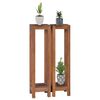 vidaXL Plant Stand Set of 2 Natural teak Solid teak wood Extra Tall