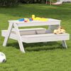 vidaXL Picnic Table White Solid Pine Wood Medium Picnic Table