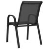 vidaXL Stackable Garden Chair Set of 2 Black Powder-coated steel Medium