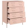 vidaXL Sideboard Pink Steel 26.8x15.4x35.0 in Sideboard Rectangular