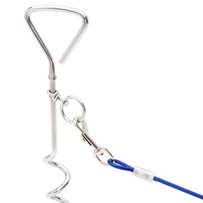vidaXL Dog Tie Out Cable with Ground Stake 9.8'