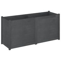 vidaXL Garden Planter Gray 59.1"x19.7"x27.6" Solid Wood Pine