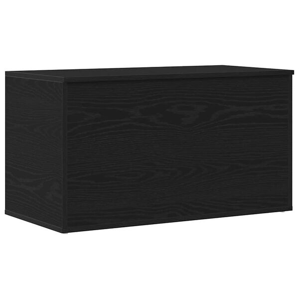 vidaXL Storage Box Black Oak 33.07 x 16.54 x 18.11 in Engineered Wood